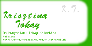 krisztina tokay business card